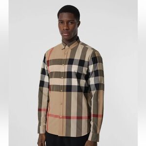 Burberry Men's Multicolor Checkered Shirt Size XXL